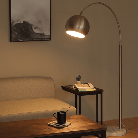 Floor lamp next to reading chair