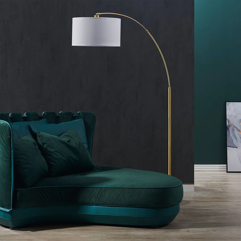 Accent chair with Solana Arc Floor Lamp