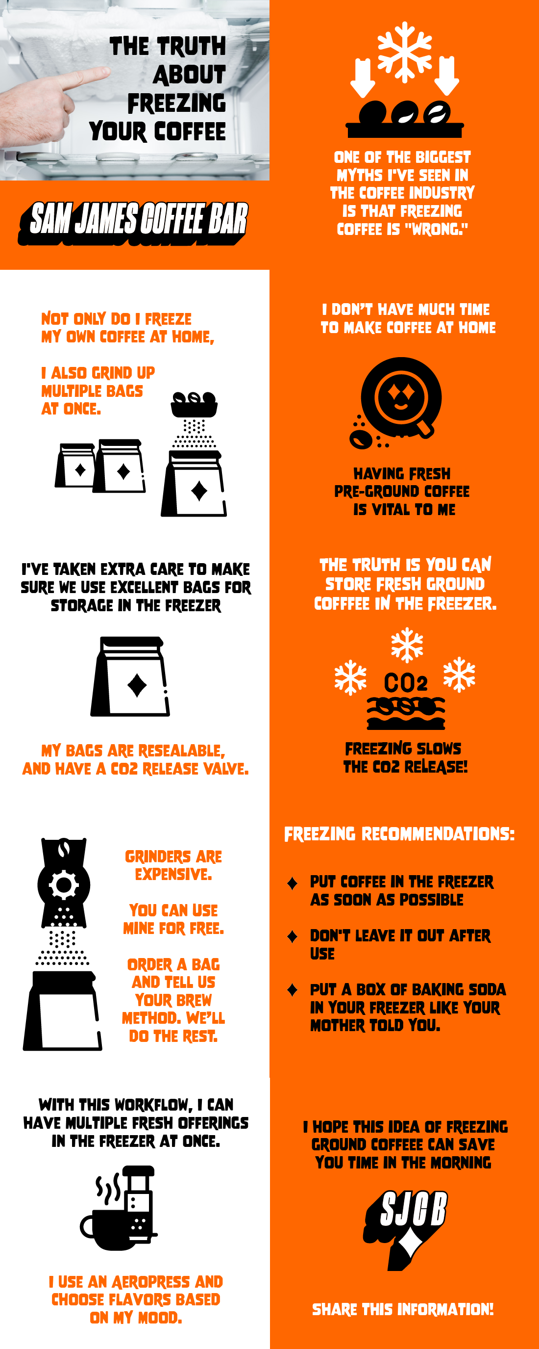 How to Freeze Coffee Infographic