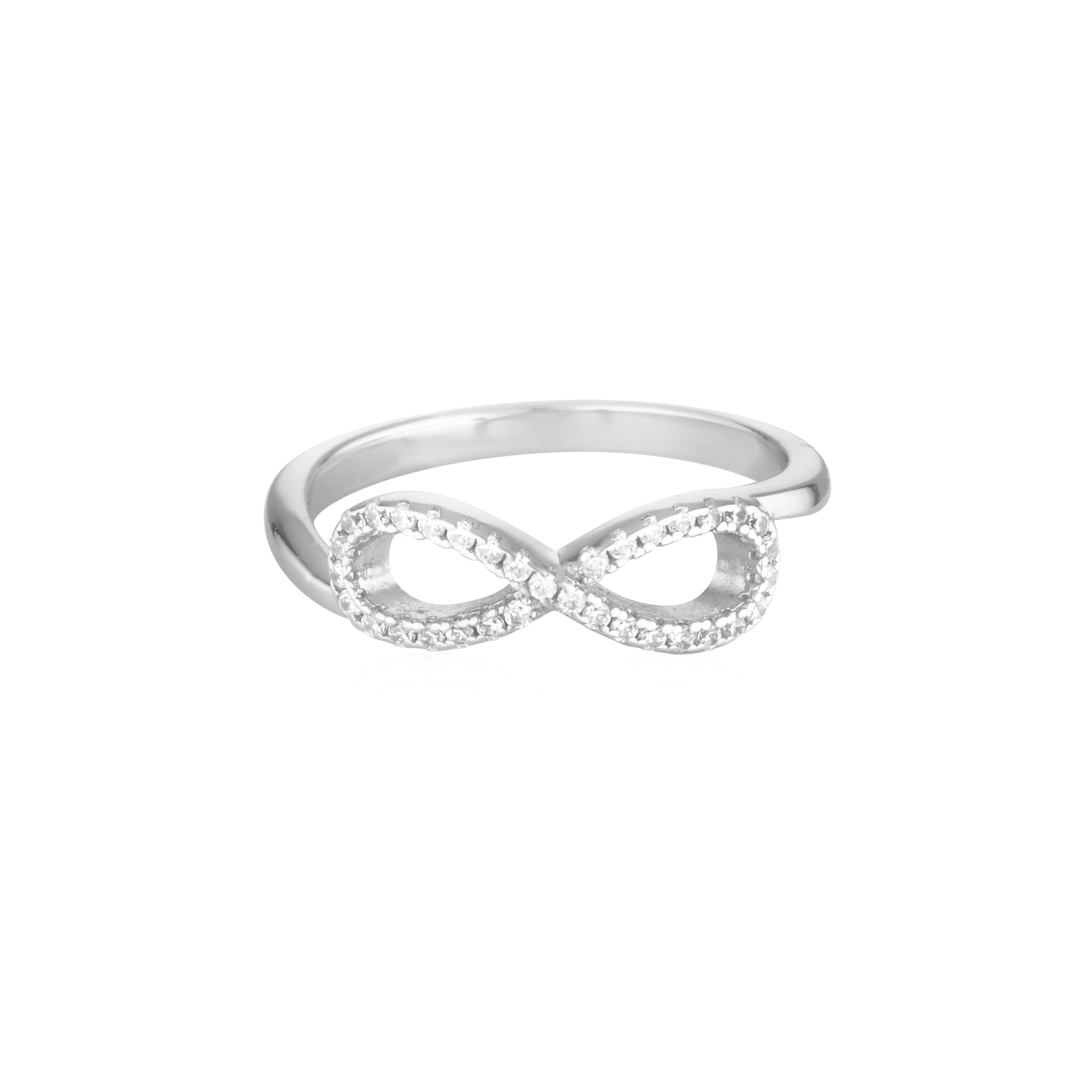 Platinum Infinity Ring with Diamonds for Women JL PT 968