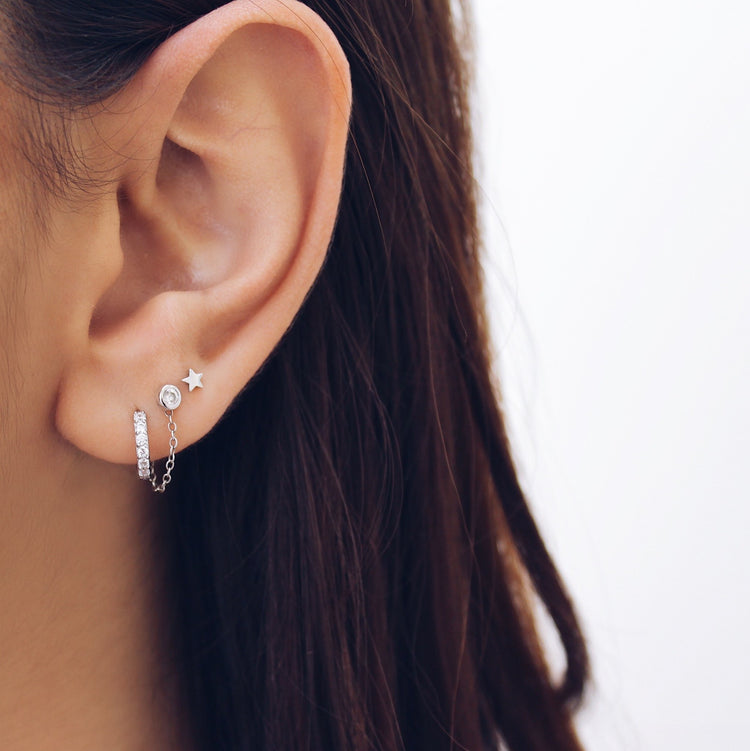 Jet Earrings Silver