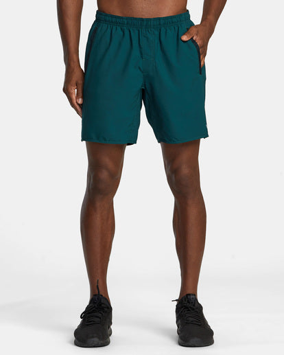 Yogger Stretch Elastic Waist Shorts 17" - Deep Sea