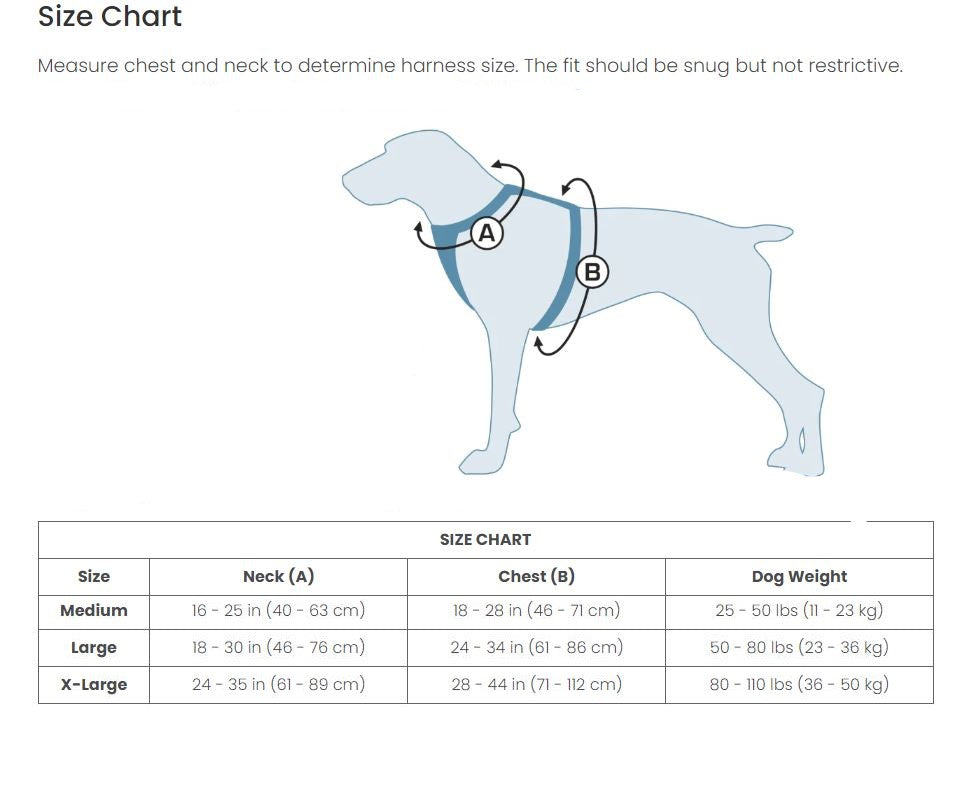 Size Guide-Kurgo Harness – Pit Bull Outfitters