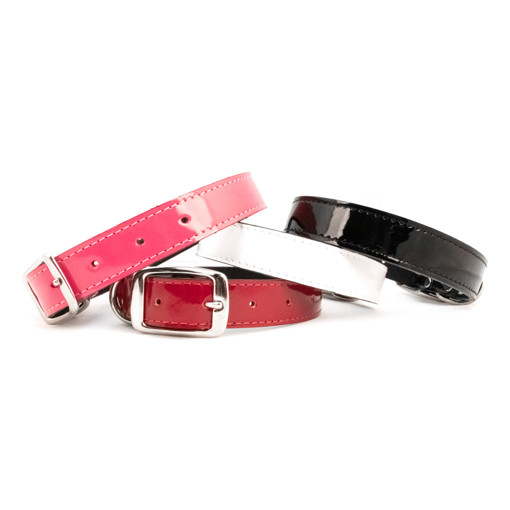 Malka Crystal Leather Dog Collar