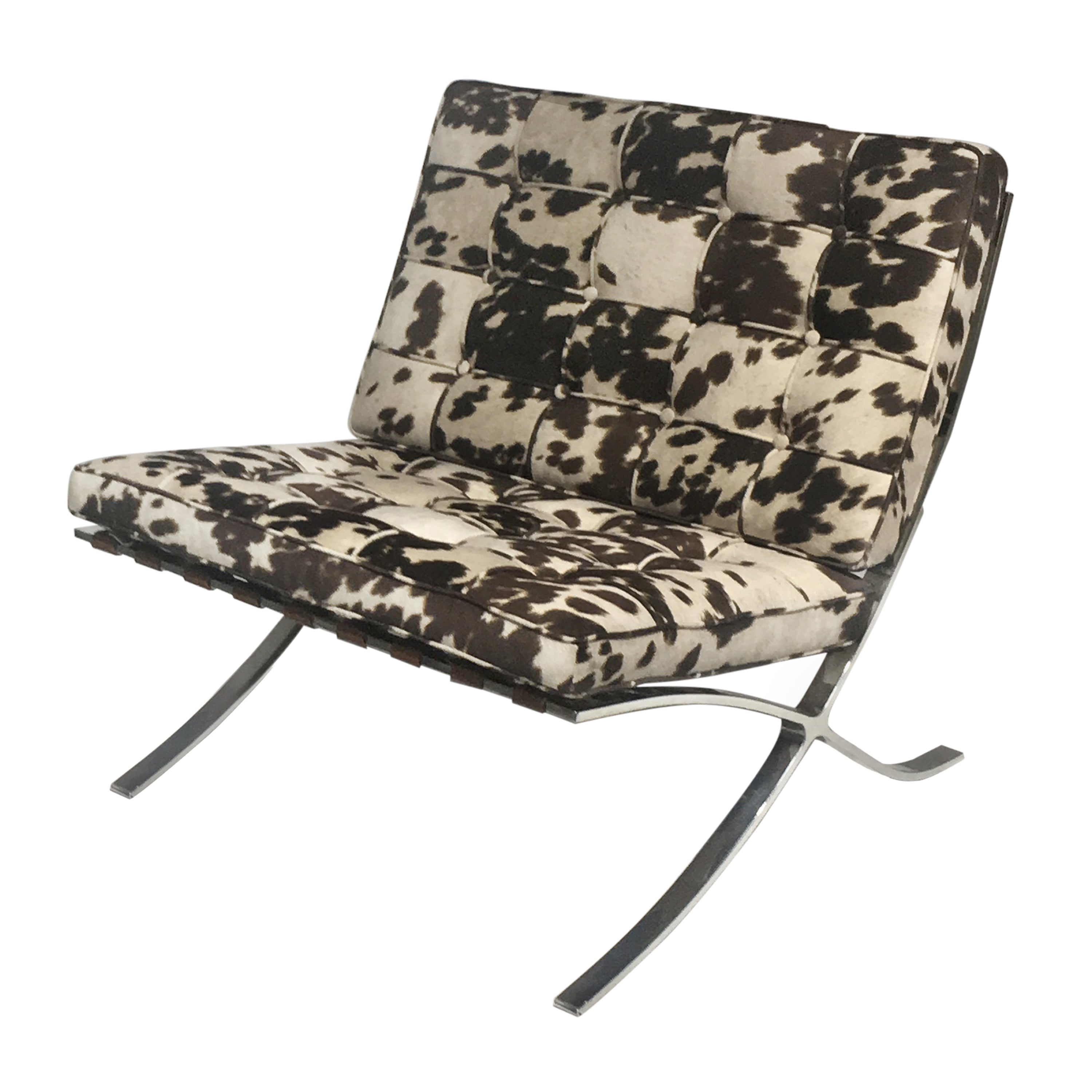 Barca Fabric Accent Chair Brown Cow Print