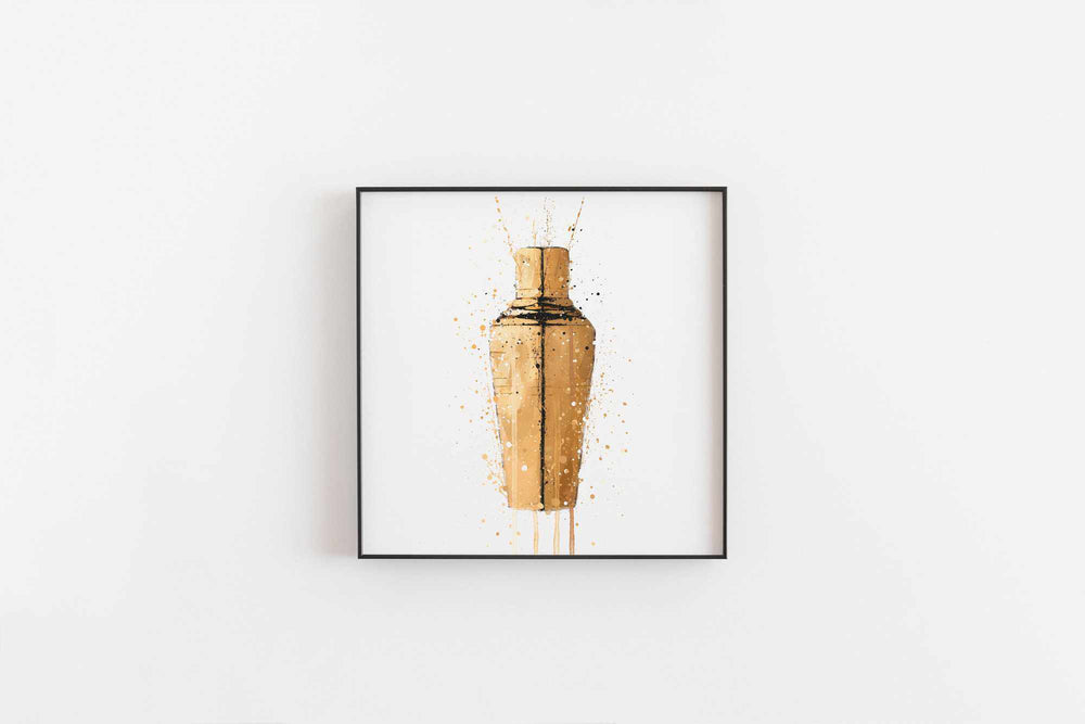 Download Cocktail Shaker Wall Art Print Gold We Love Prints