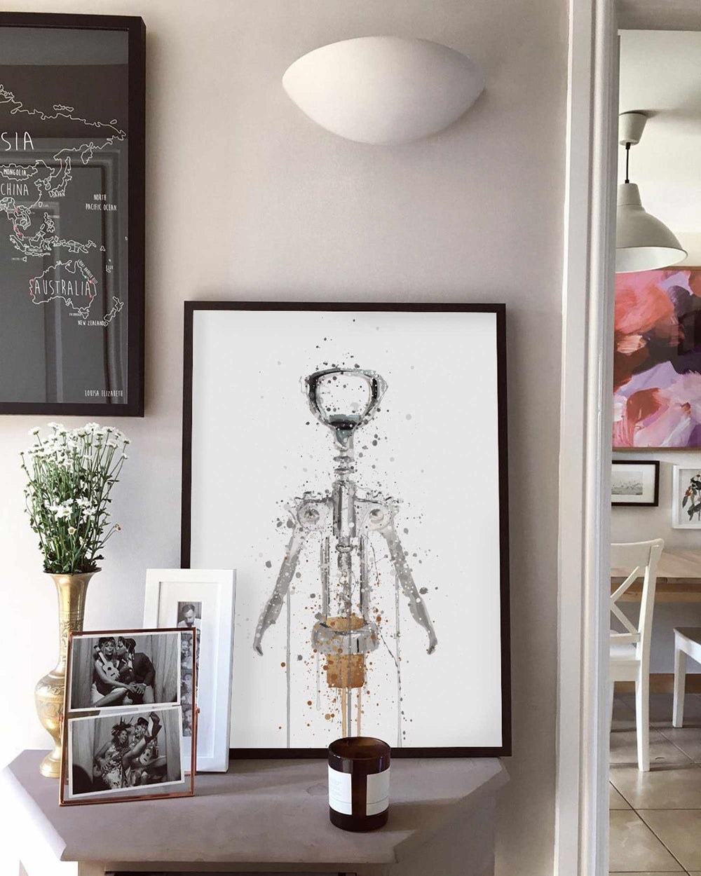 Corkscrew Bottle Opener Wall Art Print We Love Prints Ltd