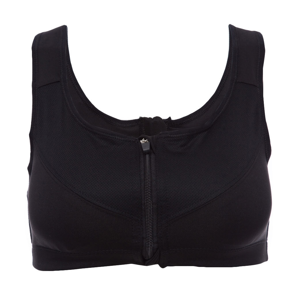 Active U-Neck Pure Color Zippered Racerback Crop Top for Women ...