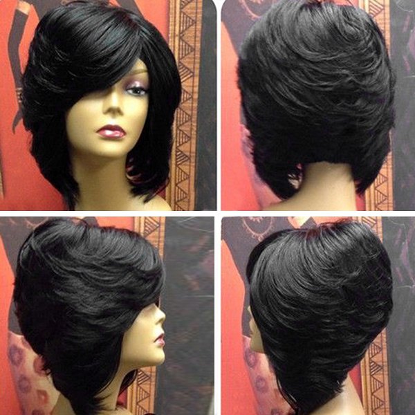 feathered bob wig