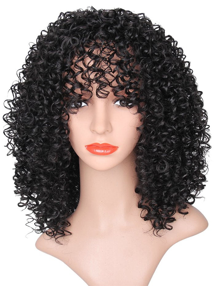 medium afro curly wig