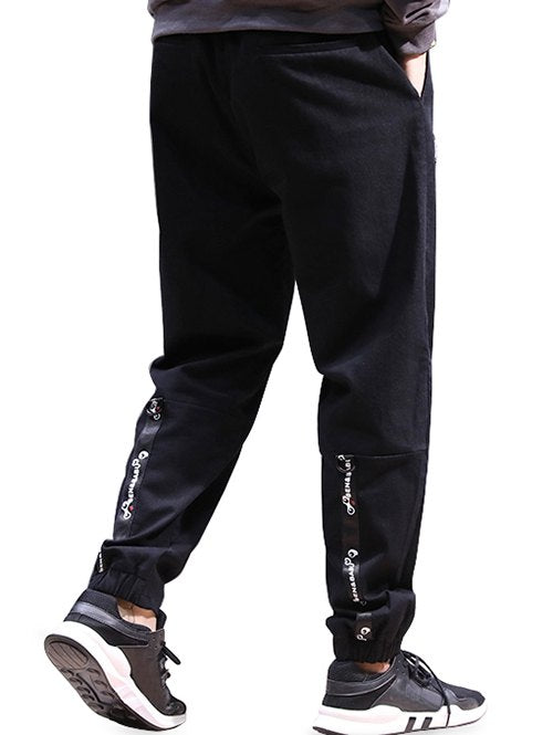 Drawstring Patched High Waisted Joggers Pants | bestdress1.com