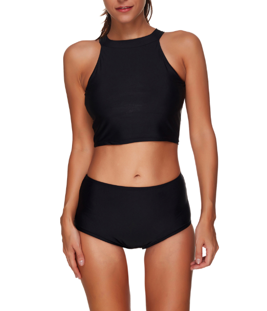 high neck racerback swimsuit