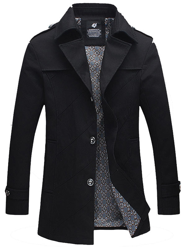 Epaulet Design Single Breasted Turndown Collar Jacket | bestdress1.com