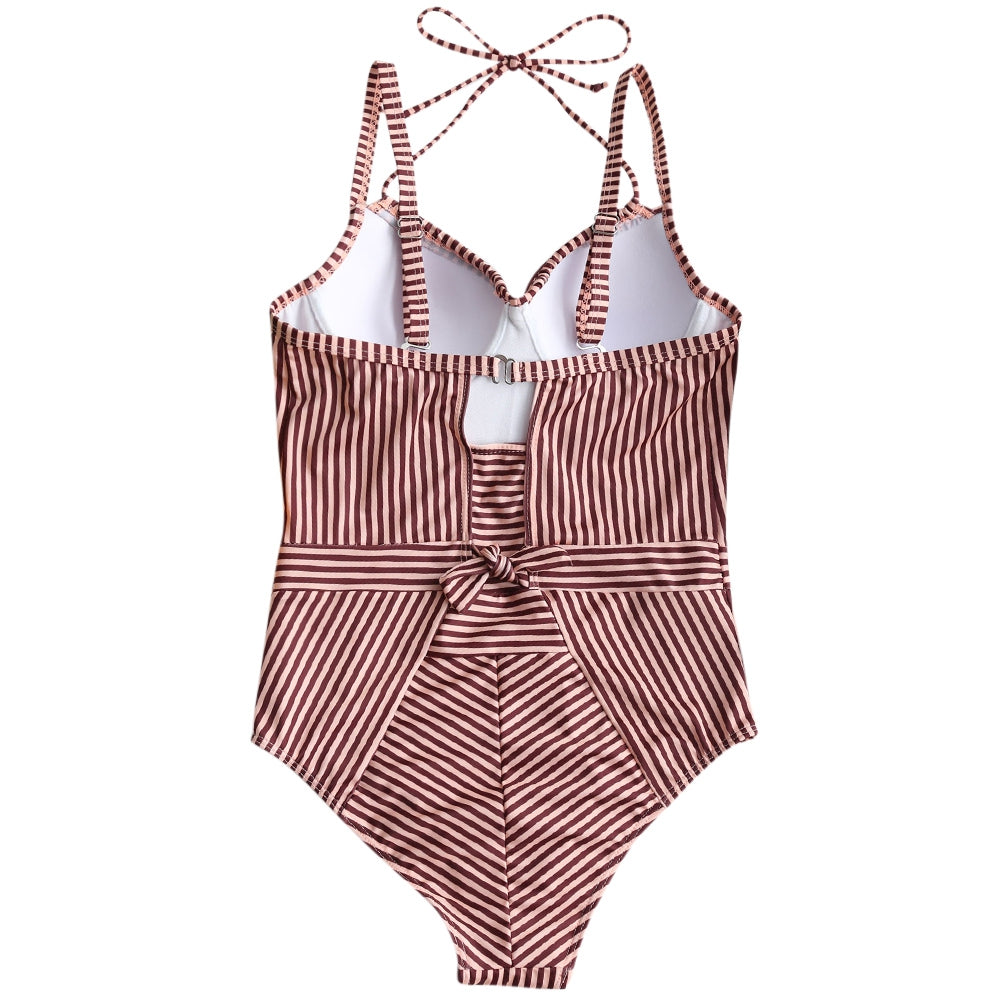 Stripe Push Up One Piece Swimsuit | bestdress1.com