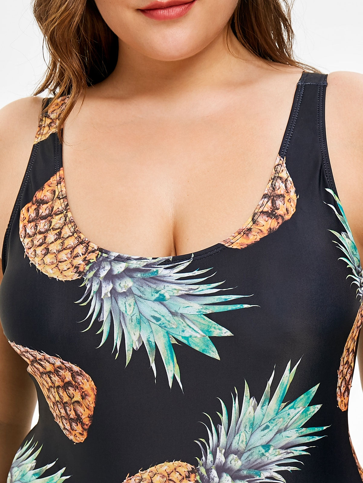 plus size pineapple bathing suit
