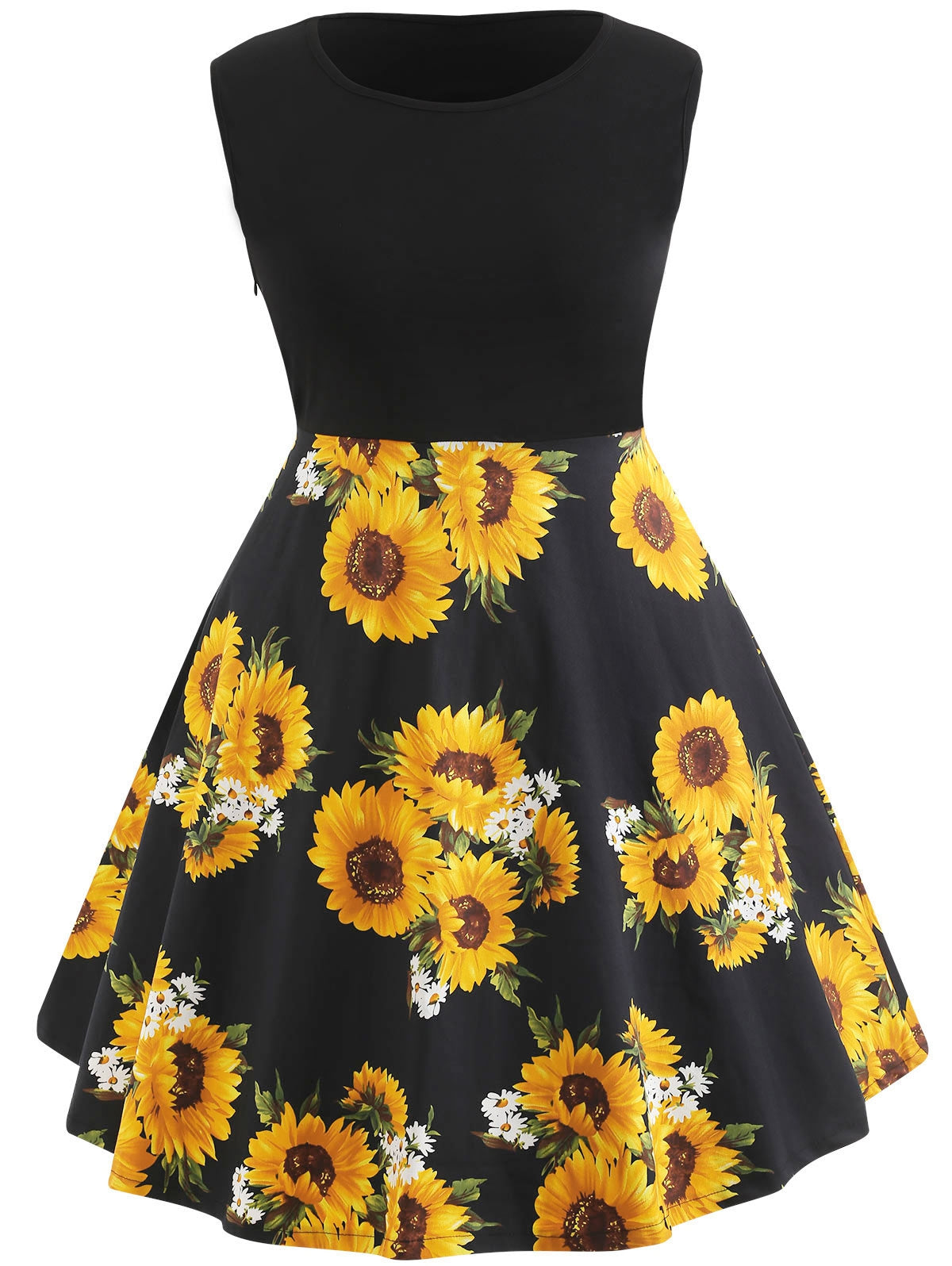 plus sunflower dress