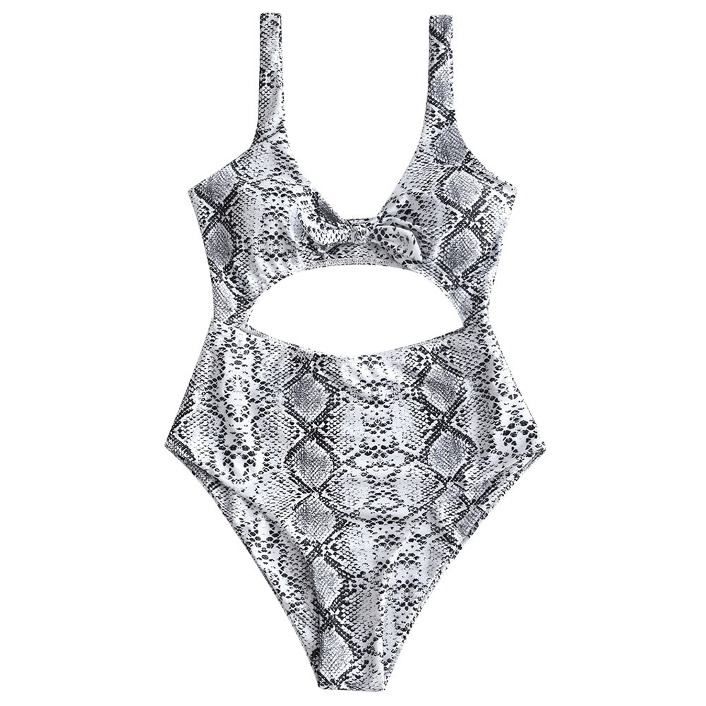 snakeskin cut out one piece