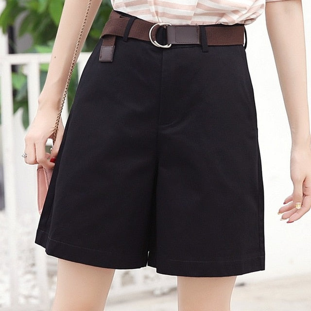 Women's shorts loose high waist fashion wide leg pants | bestdress1.com