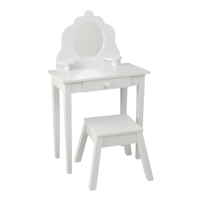 childrens white dressing table set