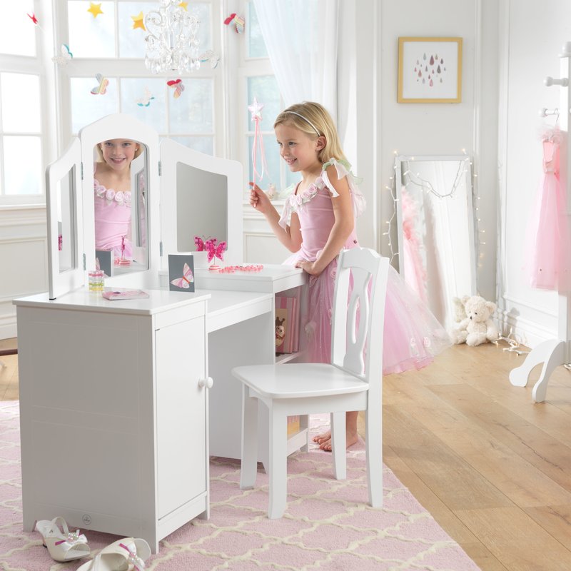 girls white dressing table