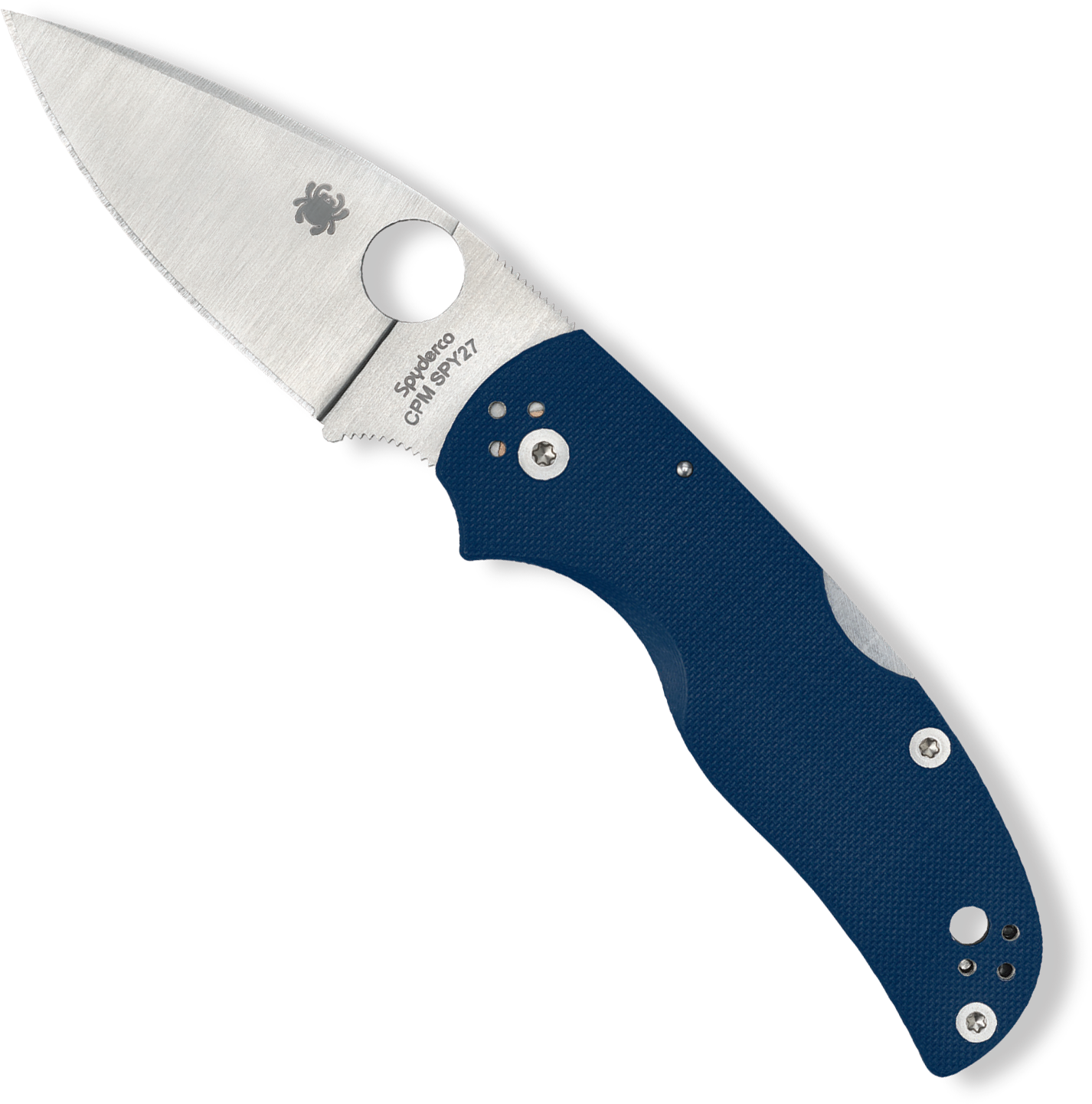 Spyderco Native 5 CPM SPY27 G10 Plain Edge Cobalt Blue Pocket Knife C41GPCBL5