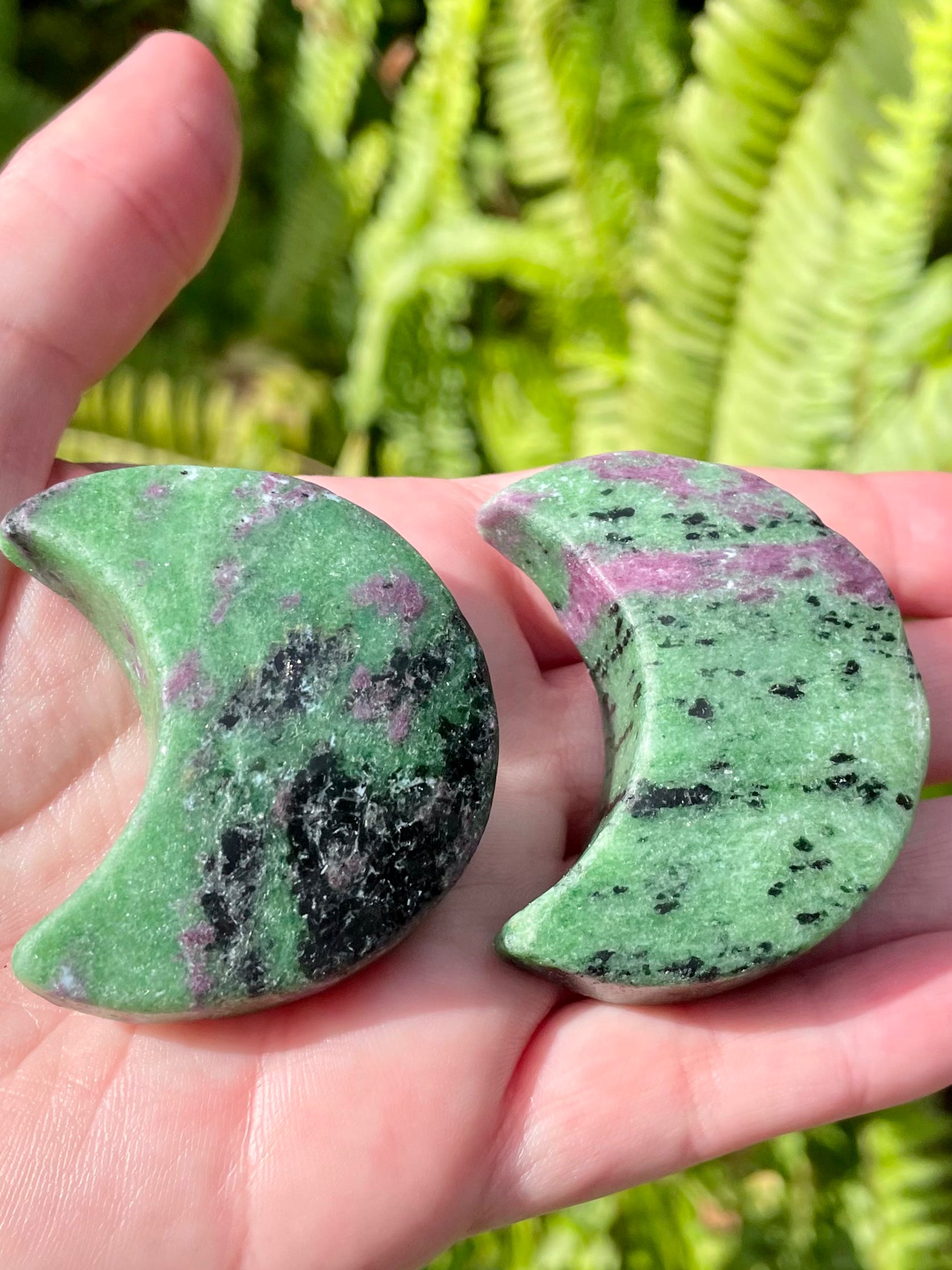 Ruby in Zoisite Crescent Moon