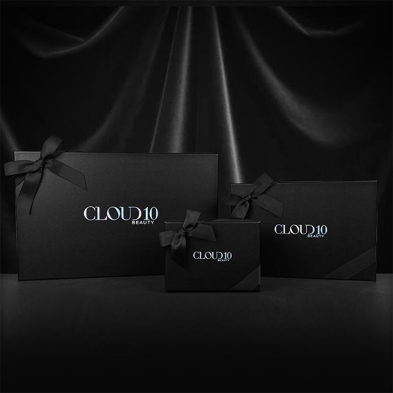 Gift Wrap - Luxury Cloud 10 Beauty Gift Box - Black Ribbon