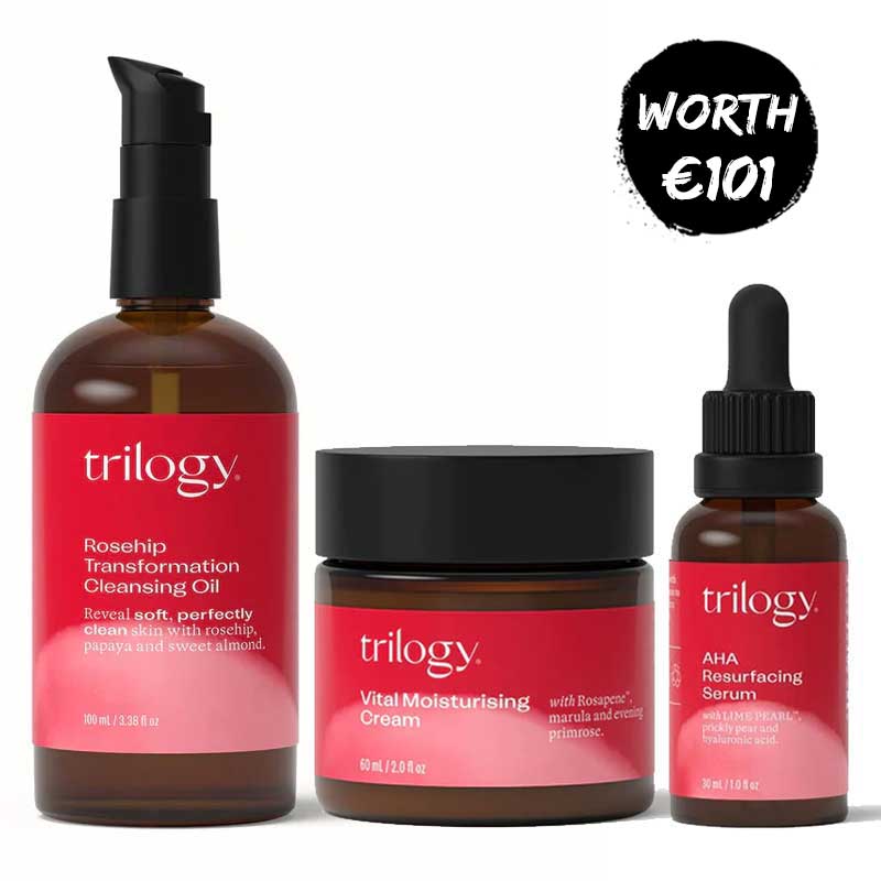 Trilogy Rosehip Transformation Oil, Vital Moisturising Cream + FREE AHA Resurfacing Serum