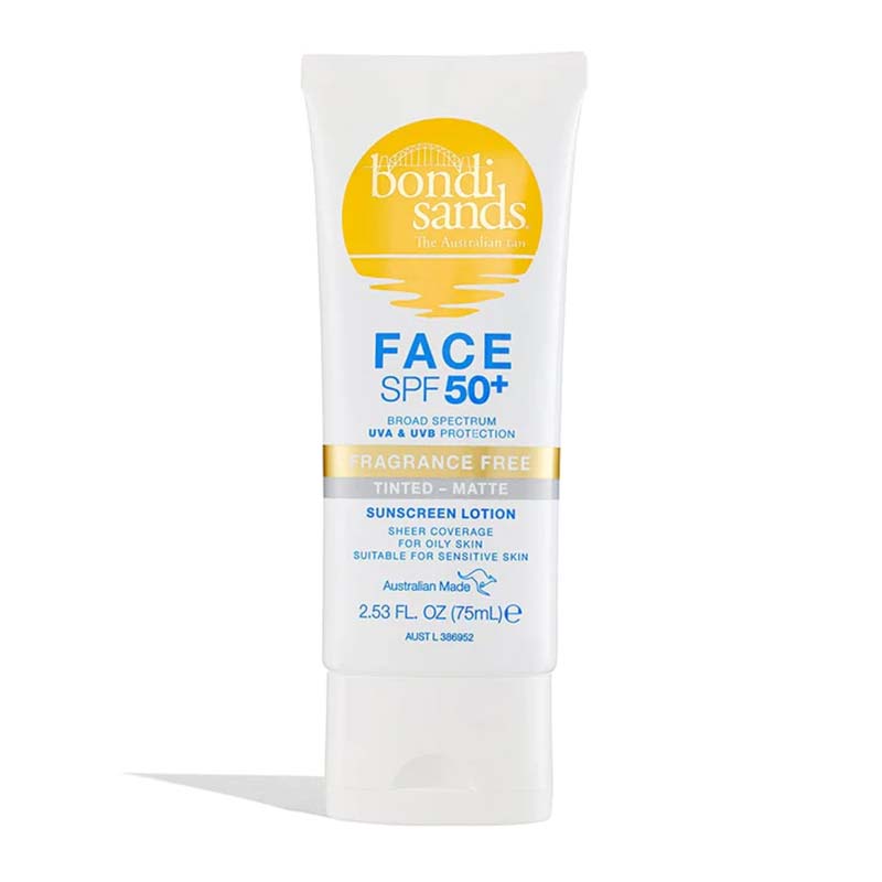 Bondi Sands Face SPF50+ Fragrance Free Tinted - Matte Sunscreen Lotion