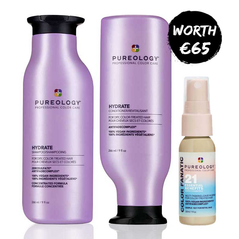 Pureology Hydrate Shampoo, Conditioner + FREE Colour Fanatic 30ml