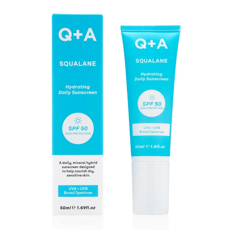 Q+A Squalane Hydrating Face Sunscreen SPF 50