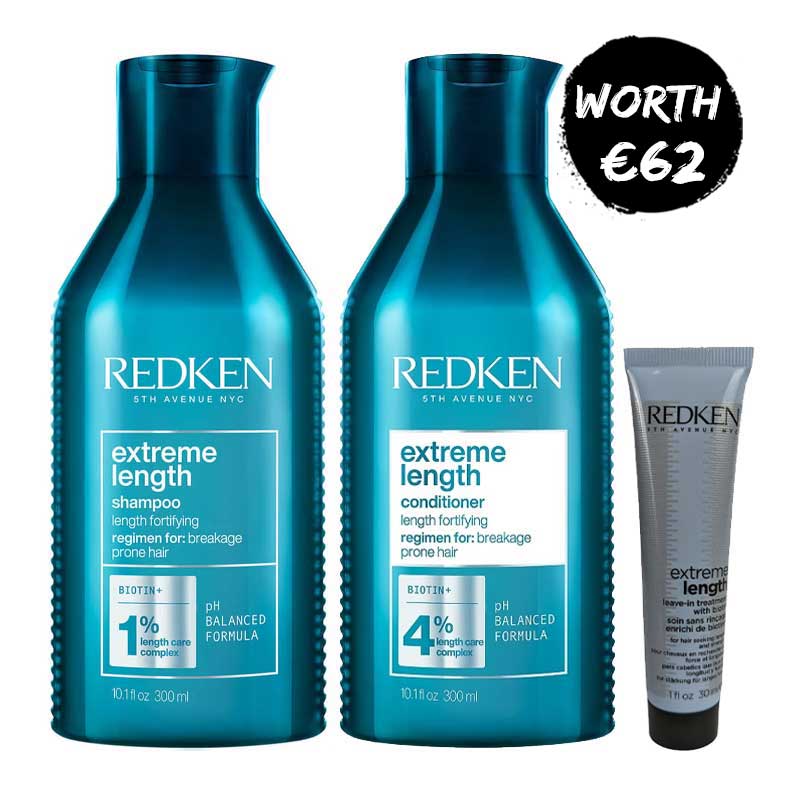 Redken Extreme Length Shampoo, Conditioner + FREE Extreme Length Treatment 30ml