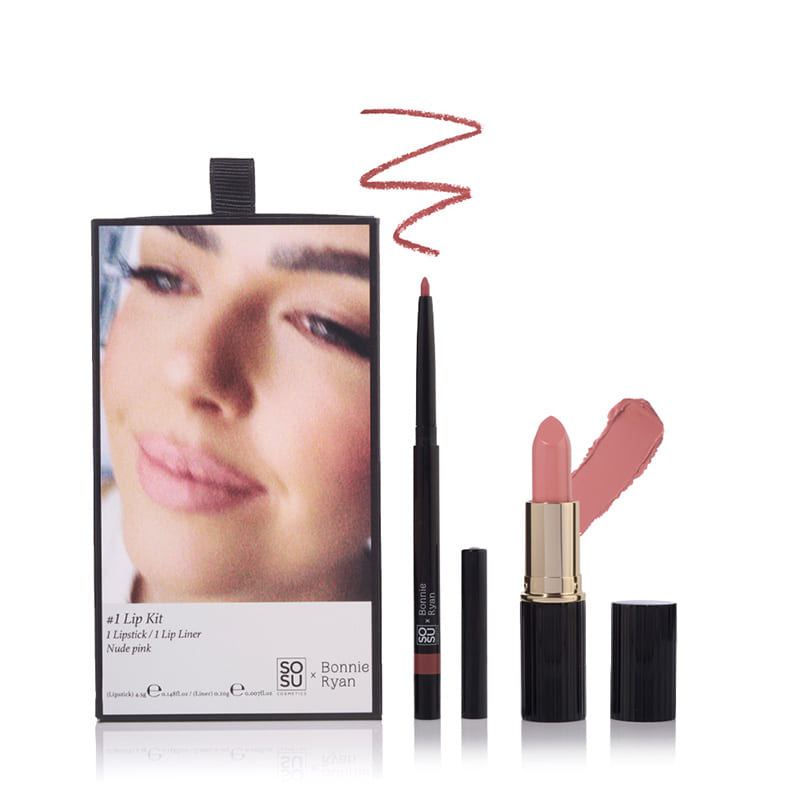SOSU Cosmetics x Bonnie Ryan Lip Kit #1 Nude Pink Discontinued