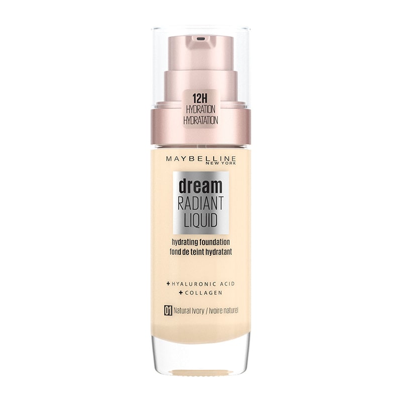 Maybelline Dream Radiant Liquid Hydrating Foundation with Hyaluronic Acid and Collagen - 10 Ivory_Maybellinedreamradiantfoundation