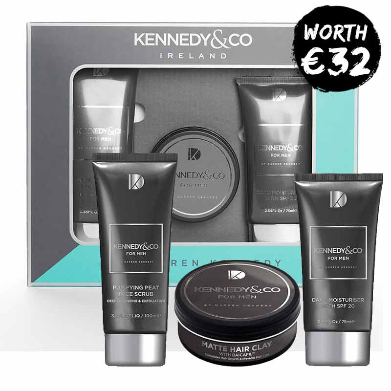 Kennedy & Co Mens Gift Set: Moisturiser, Hair Clay & Peat Scrub Discontinued