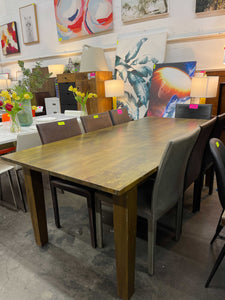 crate and barrel basque honey dining table