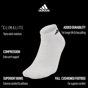 adidas men's climalite socks low cut sport cushioned