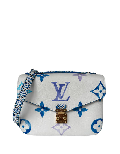 Louis Vuitton White Monogram Giant By The Pool Pochette Metis Blue