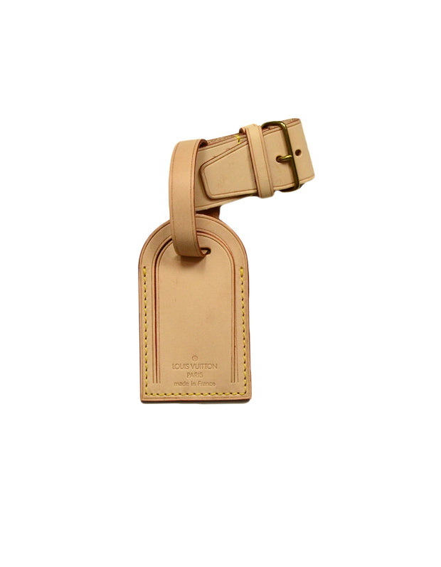 louis vuitton leather luggage tag