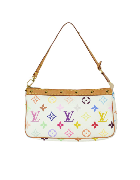 Louis Vuitton White Multi Color Shoulder Bag Mini, Tokyo Roses Vintage