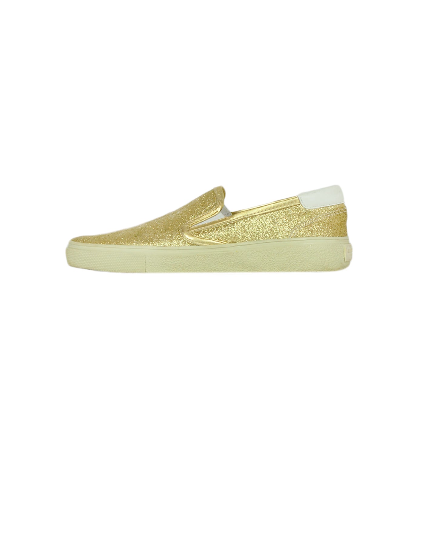 gold glitter slip on sneakers