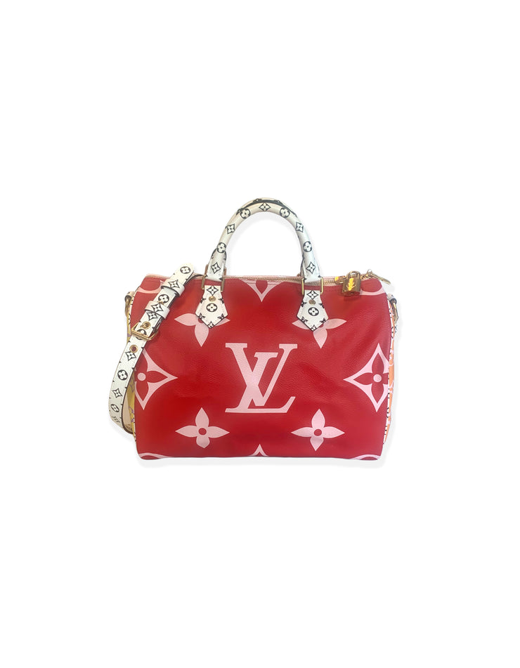 Louis Vuitton Pink & Red Monogram Giant Speedy Bandouliere 30 – ASC Resale