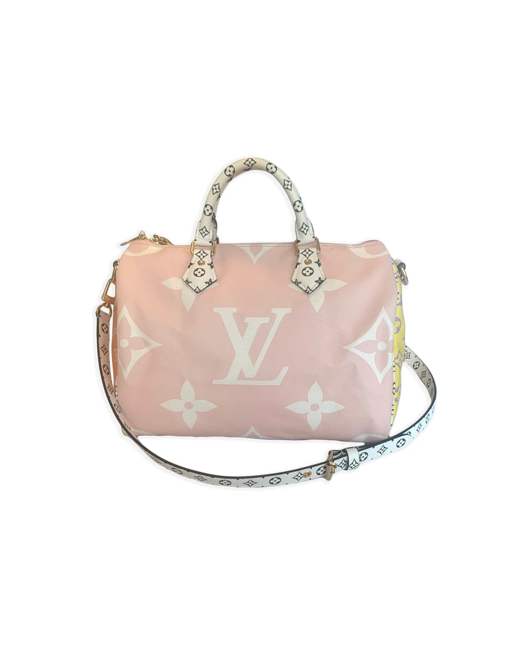 Louis Vuitton Pink & Red Monogram Giant Speedy Bandouliere 30 – ASC Resale