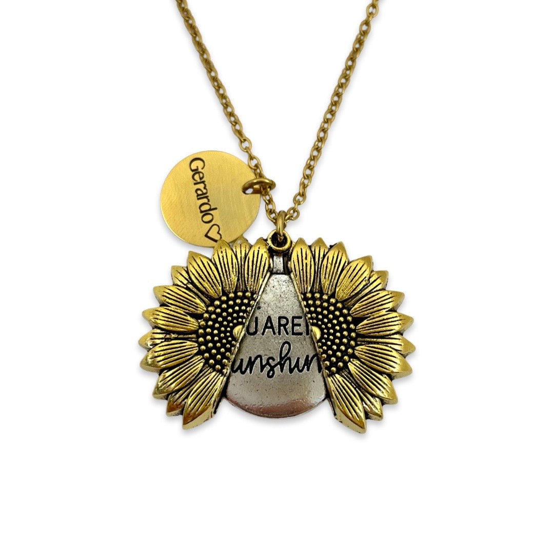 Collar personalizado con dije de girasol – LOA online