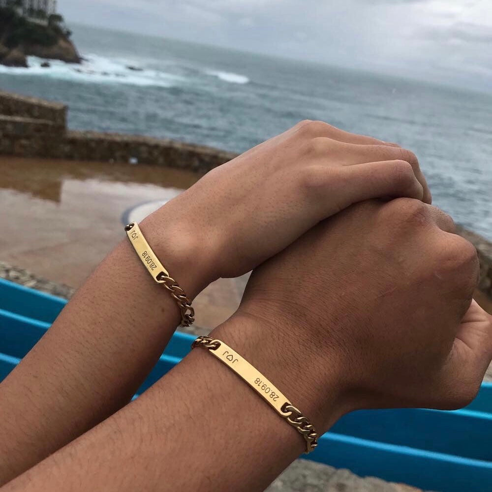 Pulseras parejas personalizadas con fecha J♡J (par) – LOA online