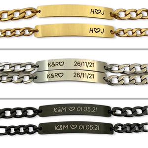 Pulseras de curvas personalizadas fecha e iniciales (par) – LOA online