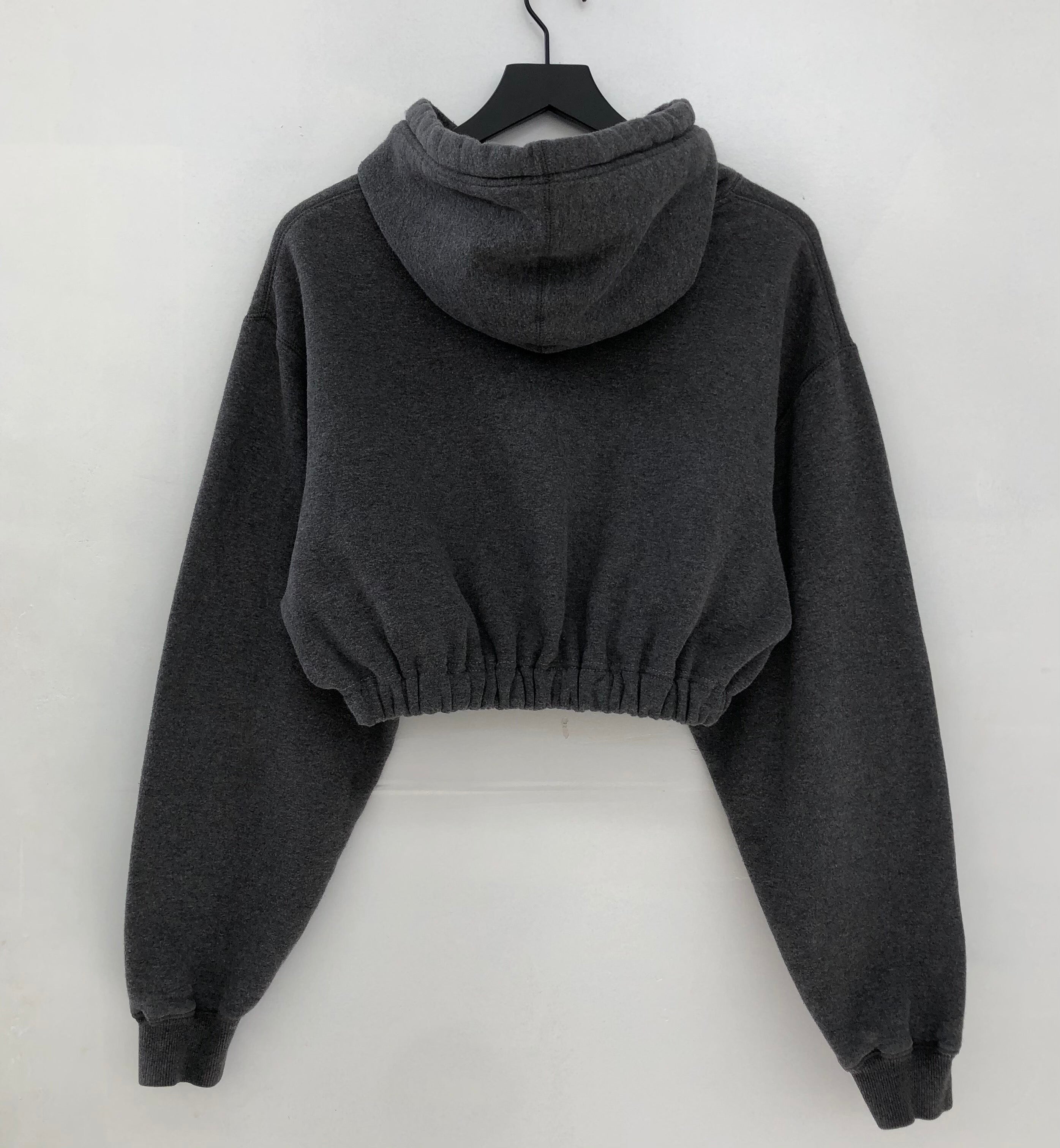 grey nike crop top hoodie