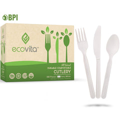 Ecovita 100% Compostable Paper Bowls [16 oz.] 150 Disposable Bowls Eco Friendly Sturdy Tree Free Liquid and Heat Resistant Alternative to Plastic or