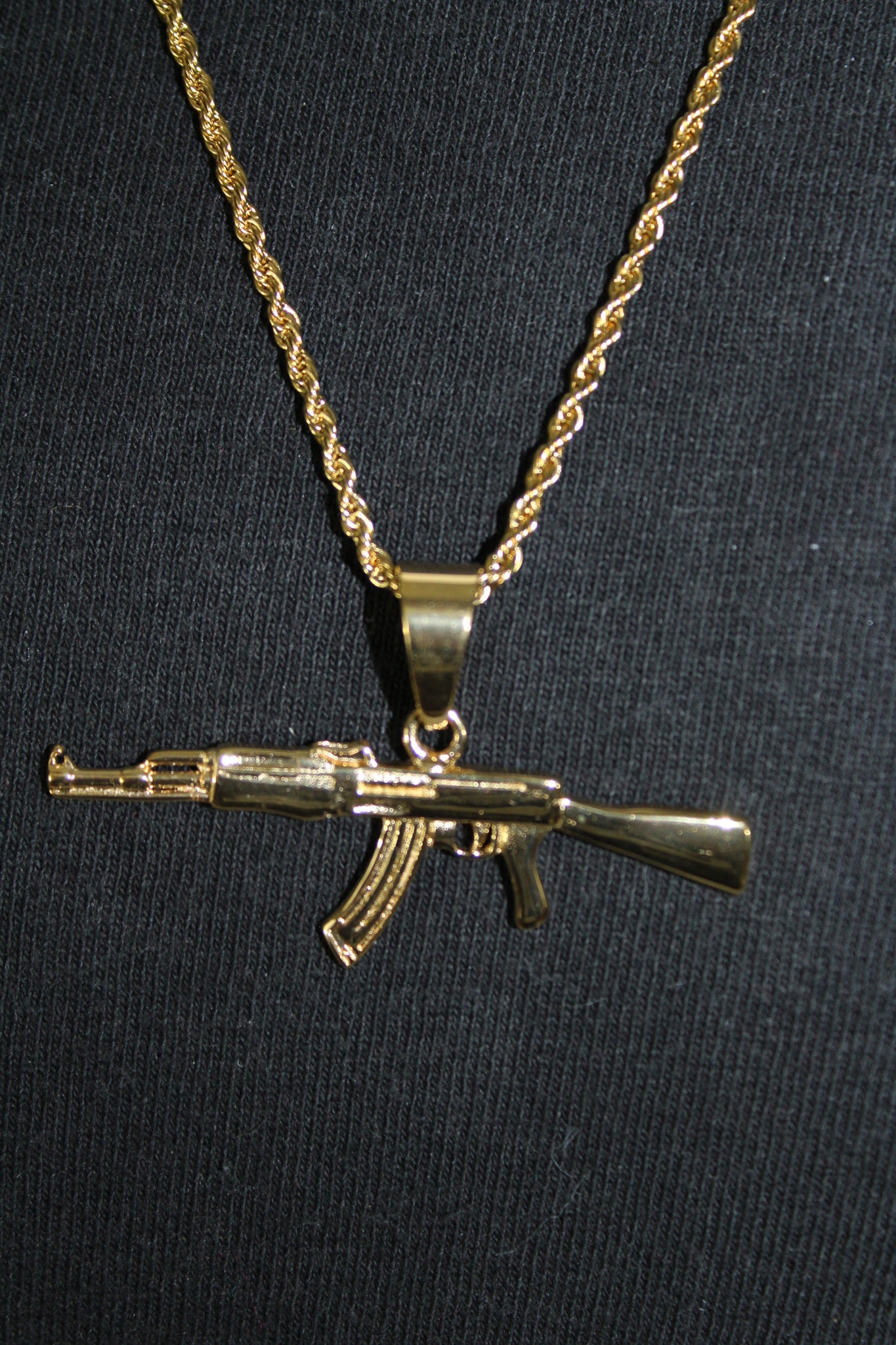 Hiphop Punk Gun Necklace Pendant Male 4size Chain Hip Hop Jewelry Men  Stainless Steel/black/gold Color Bijoux Ak47 Necklace - Necklace -  AliExpress