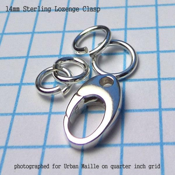 Sterling Lozenge Clasps in 2 Sizes